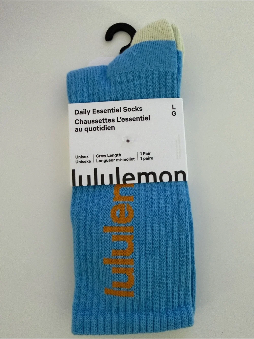 Lululemon - Daily Essential Socks - Crew Length - Size L - NWT